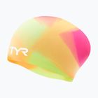 Шапка за плуване TYR Tiedye Long Hair Multicolour Jr yellow/pink/orange