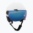 Детска скиорска каска UVEX Rocket Visor Jr white/black matt/mirror blue/smoke