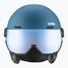 Ски каска UVEX Wanted Visor stone blue matt/mirror blue/smoke