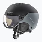 Скиорска каска UVEX Wanted Visor Pro V black/silver matt
