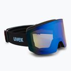 Скиорска маска Uvex Lace Attract FM black matt/mirror blue
