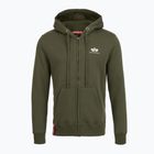 Мъжки суитшърт Alpha Industries Basic Zip SL тъмно маслинен