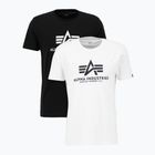 Мъжка тениска Alpha Industries Basic 2 бр. black/white