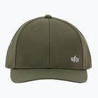 Alpha Industries Metal Label мъжка бейзболна шапка тъмно маслинова