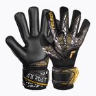 Детски вратарски ръкавици Reusch Attrakt Silver NC Finger Support Junior black/gold/white/black