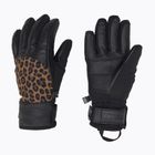 Дамски скиорски ръкавици Reusch Beatrix R-Tex XT черно/кафяво leopard