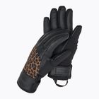Дамски скиорски ръкавици Reusch Beatrix R-Tex XT черно/кафяво leopard