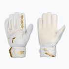 Детски вратарски ръкавици Reusch Attrakt AB1 Solid Junior white/gold