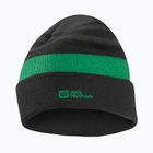 Детска зимна шапка Jack Wolfskin Stripy Knit в цвят шисто зелено/мистично
