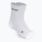 CEP Ultralight Short carbon бели мъжки чорапи за бягане с компресия