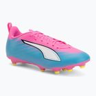 Детски футболни обувки PUMA Ultra 6 Play FG/AG Jr poison pink/puma wht/sun stream/bright aqua/puma blk