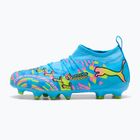 Детски футболни обувки PUMA Future 9 Match Advanced Level FG/AG Jr puma white/blue glimmer/pink glimmer/yellow alert