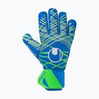 Детски вратарски ръкавици uhlsport Aquagrip HN pacific blue/fluo green/w