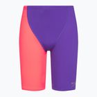 Детски бански Speedo Endurance+ с висока талия лилаво/червено