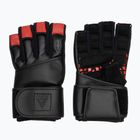Тренировъчни ръкавици RDX L4 Finger Weightlifting Leather red/black