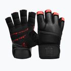 Тренировъчни ръкавици RDX L4 Finger Weightlifting Leather red/black