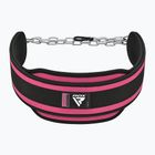 Колан за вдигане на тежести RDX Pro Dipping Belt 2 Layer pink