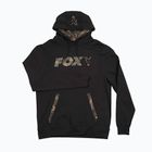 Суитшърт за риболов с качулка Fox LW Print Pullover черен CFX1