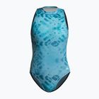 Дамски цял костюм за плуване ZONE3 High Neck Costume teal tie dye