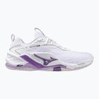 Mizuno Wav Stealth Neo 2 обувки за хандбал бяло / морска боровинка / праскова parfait