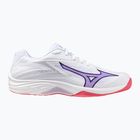 Детски обувки за волейбол Mizuno Lightning Star Z7 бяло/виолетово индиго/камелия розе