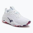 Обувки за хандбал Mizuno Wav Stealth Neo 2 white/violet indigo/camellia rose