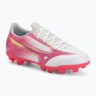 Детски футболни обувки Mizuno Alfa III Select Jr FG white/fuchsia purple