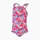 Детски бански от една част Speedo Learn To Swim Printed Frill Thinstrap cherry pink/sweet taro/hellium