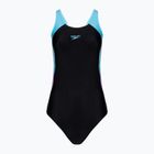 Speedo Colourblock Splice Muscleback дамски бански от една част черен/сладколилав/синьо пиктон