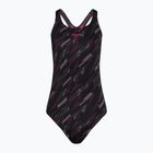 Дамски бански костюм от една част Speedo HyperBoom Allover Medalist black/electric pink/usa charcoal