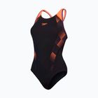 Бански костюм от една част Speedo Placement Laneback black/siren red/plum dandy