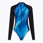 Speedo Printed LS Zip One Piece дамски бански костюм rapture glow/dark teal