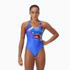 Дамски цял бански костюм Speedo Placement Digital Powerback molten blend/cobalt pop