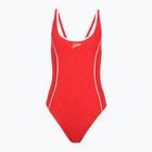 Дамски цял бански костюм Speedo Texture Bound Scoop high risk red/bright white
