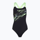 Дамски цял костюм за плуване Speedo Medley Logo Medalist anthracite/clover