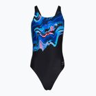 Дамски цял бански костюм Speedo Placement Printed Leaderback canyon ombre/black