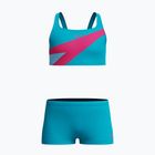Детски бански костюм от две части Speedo Hyperboom Butterfly Back mayan blue/margarita pink
