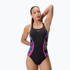 Дамски цял бански костюм Speedo Hyperboom Splice Muscleback anthracite/margarita pink