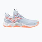 Дамски обувки за волейбол Mizuno Wave Momentum Elite blue finch/white/lava orange
