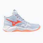 Дамски обувки за волейбол Mizuno Wave Momentum Pro Mid blue finch/lava orange/flamingo coral