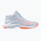 Дамски обувки за волейбол Mizuno Wave Lightning Elite Mid blue finch/whitelava orange
