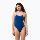 Дамски цял костюм за плуване Speedo Solid Turnback denim teal