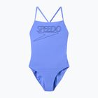Дамски цял бански костюм Speedo Endurance+ с лого и тънки презрамки, цвят лунна лавандула