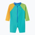 Детски цял бански костюм Speedo Colorblock Zip LS aqua breeze
