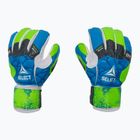 Детски вратарски ръкавици SELECT 04 Protection 2019 синьо-зелени 500050
