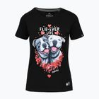 Pitbull Fur Ever Love дамска тениска черно