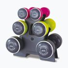 Комплект дъмбели със стойка Body Sculpture Smart Bw 108T 19 kg pink/yellow/black