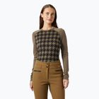 Дамска термоактивна блуза Helly Hansen Lifa Merino Midweight Graphic Crew sepia houndstooth aop