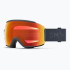 Скиорскa маска Smith Sequence OTG S2 slate/chromapop everyday red mirror