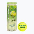 Детски топки за тенис HEAD Stage 1 3 бр. green